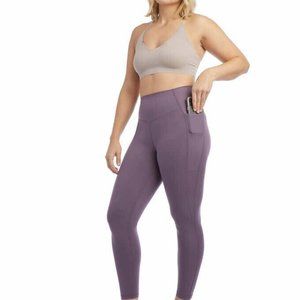 NWT Danskin Women Bonded High Rise Conture Leggings Violet Sz L $60 EE278